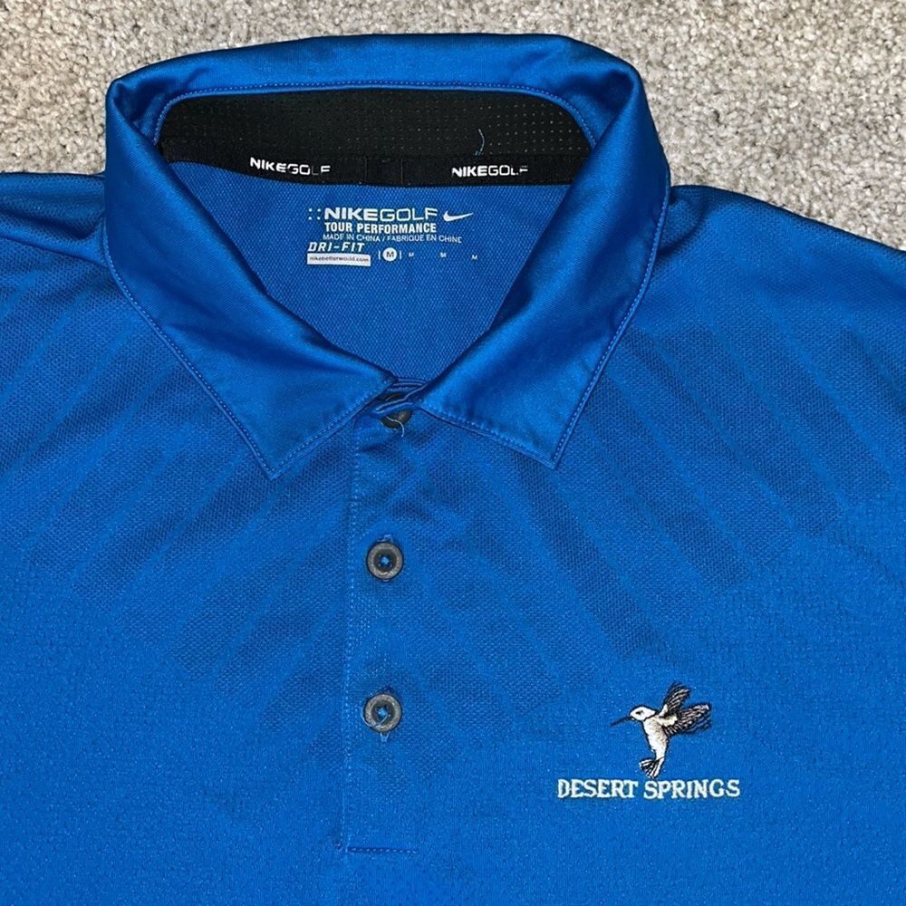 Nike Duke blue tour performance Palm Desert Springs Golf polo shirt M men’s
